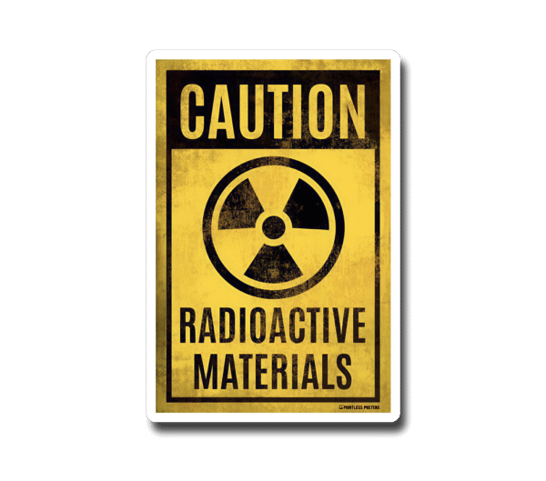 Caution Radioactive Sticker