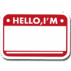 "Hello i'm" Nameplate sticker