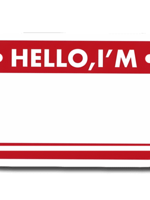 "Hello i'm" Nameplate sticker