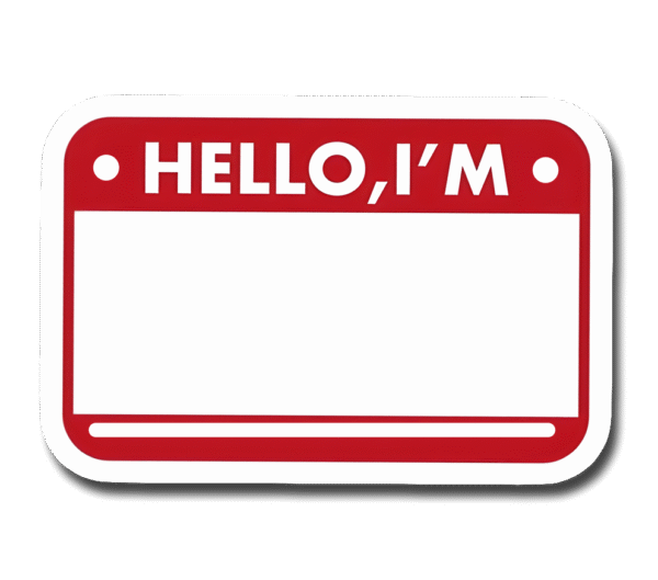 "Hello i'm" Nameplate sticker