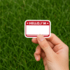 "Hello i'm" Nameplate sticker