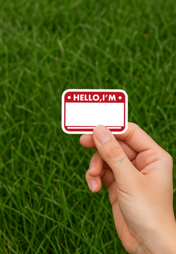 "Hello i'm" Nameplate sticker
